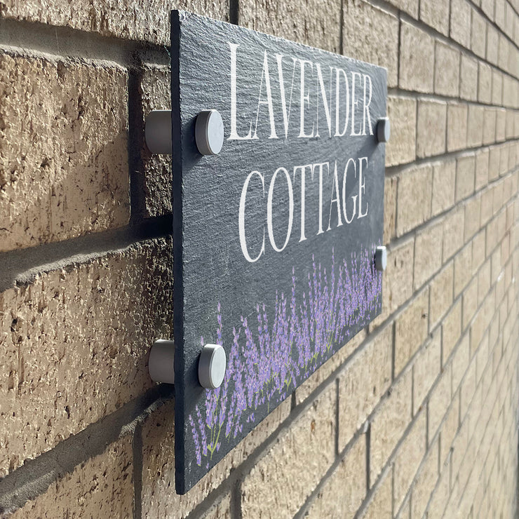 Personalised Lavender Slate House Number or Name Wall Mounted Sign-Love Lumi Ltd