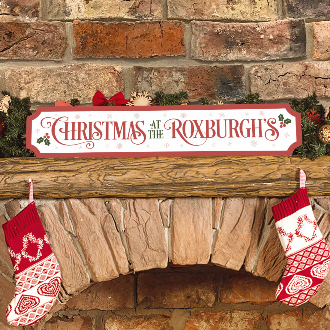 Holly Family Christmas at Street Sign Decoration-Love Lumi Ltd