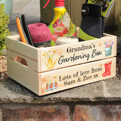 Personalised Watercolour Flowers Garden Gift Treat Hamper Crate-Love Lumi Ltd