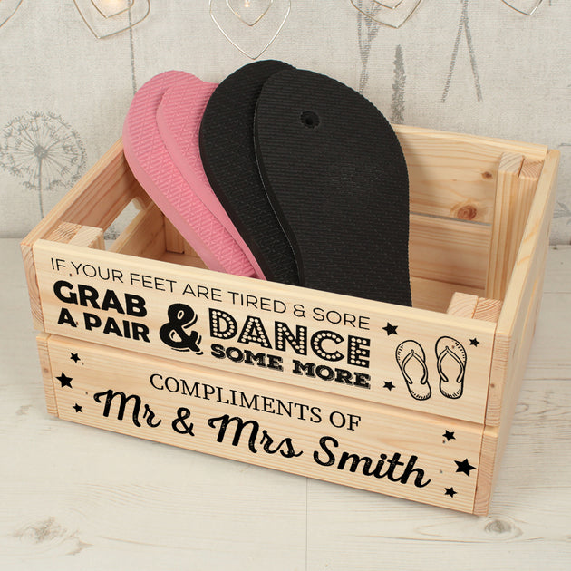 Personalised Wedding Flip Flop Crate – Love Lumi Ltd