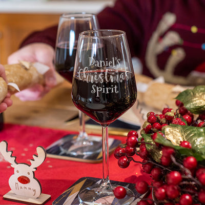 Christmas Spirit Stemmed 365ml Wine Glasses-Love Lumi Ltd
