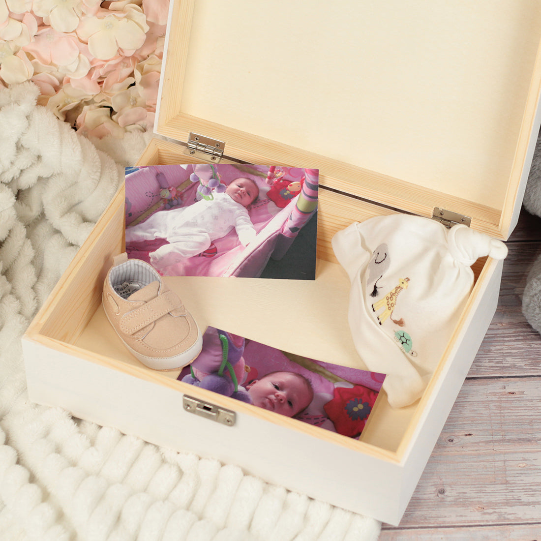 Teddy on Clouds New Baby Memory Keepsake Box