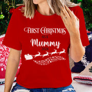 First Christmas as a Family Matching Red T-Shirts and Babygrow