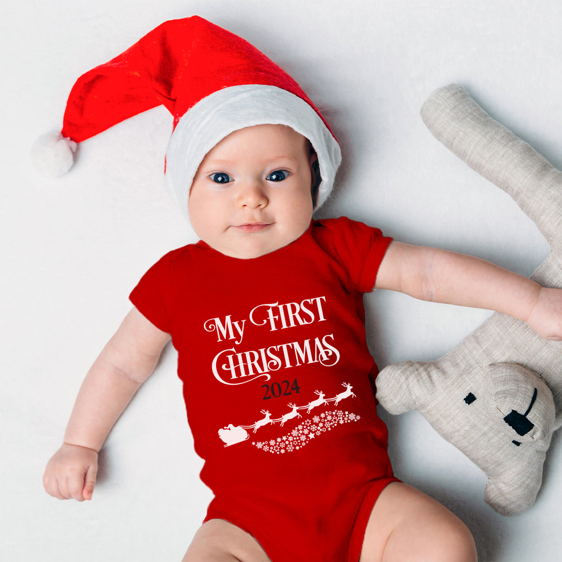 First Christmas as a Family Matching Red T-Shirts and Babygrow-Love Lumi Ltd