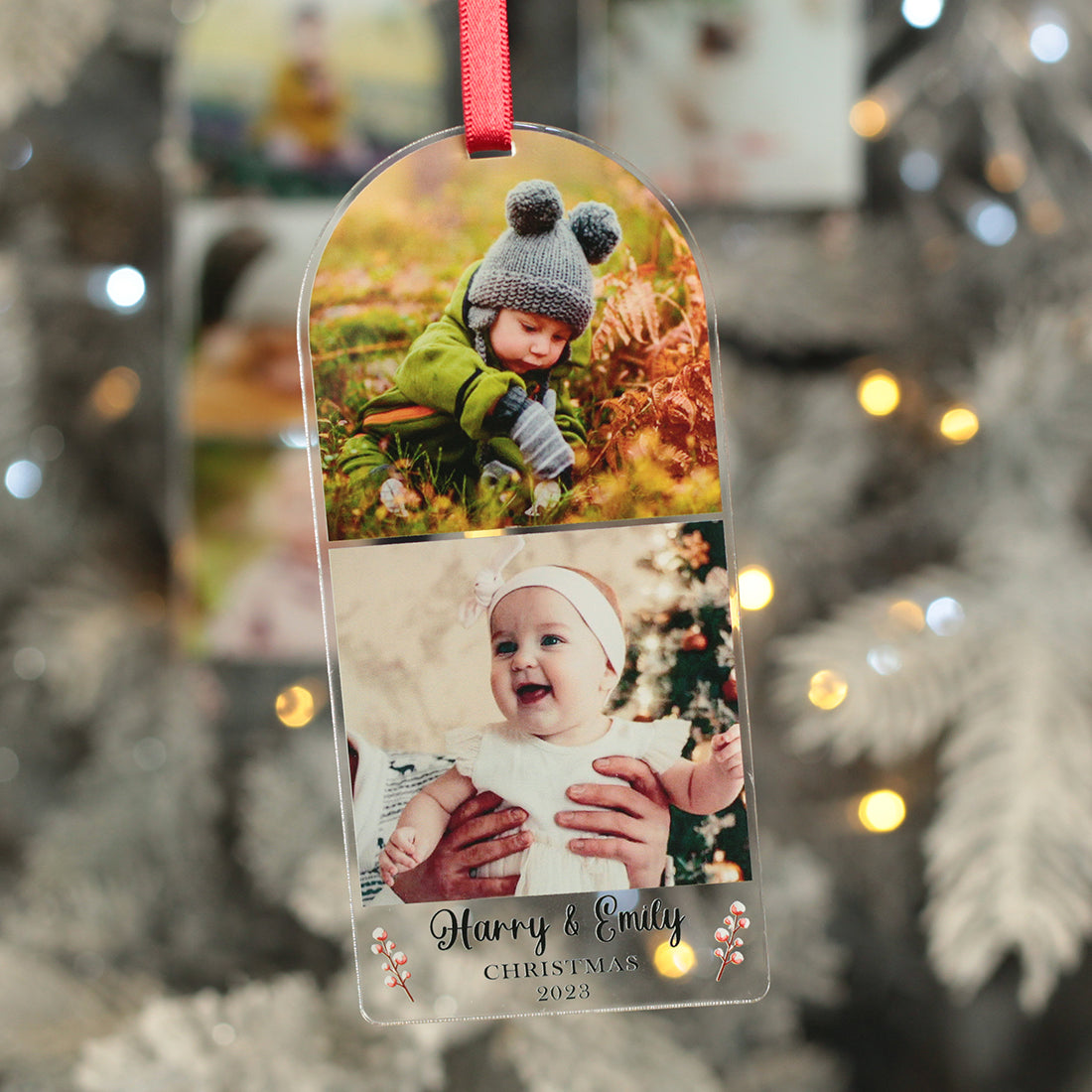 Family Photo Strip Christmas Tree Decoration Bauble-Love Lumi Ltd