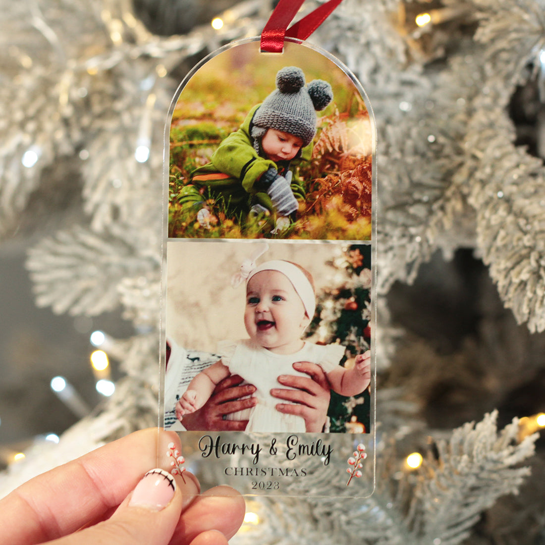 Family Photo Strip Christmas Tree Decoration Bauble-Love Lumi Ltd