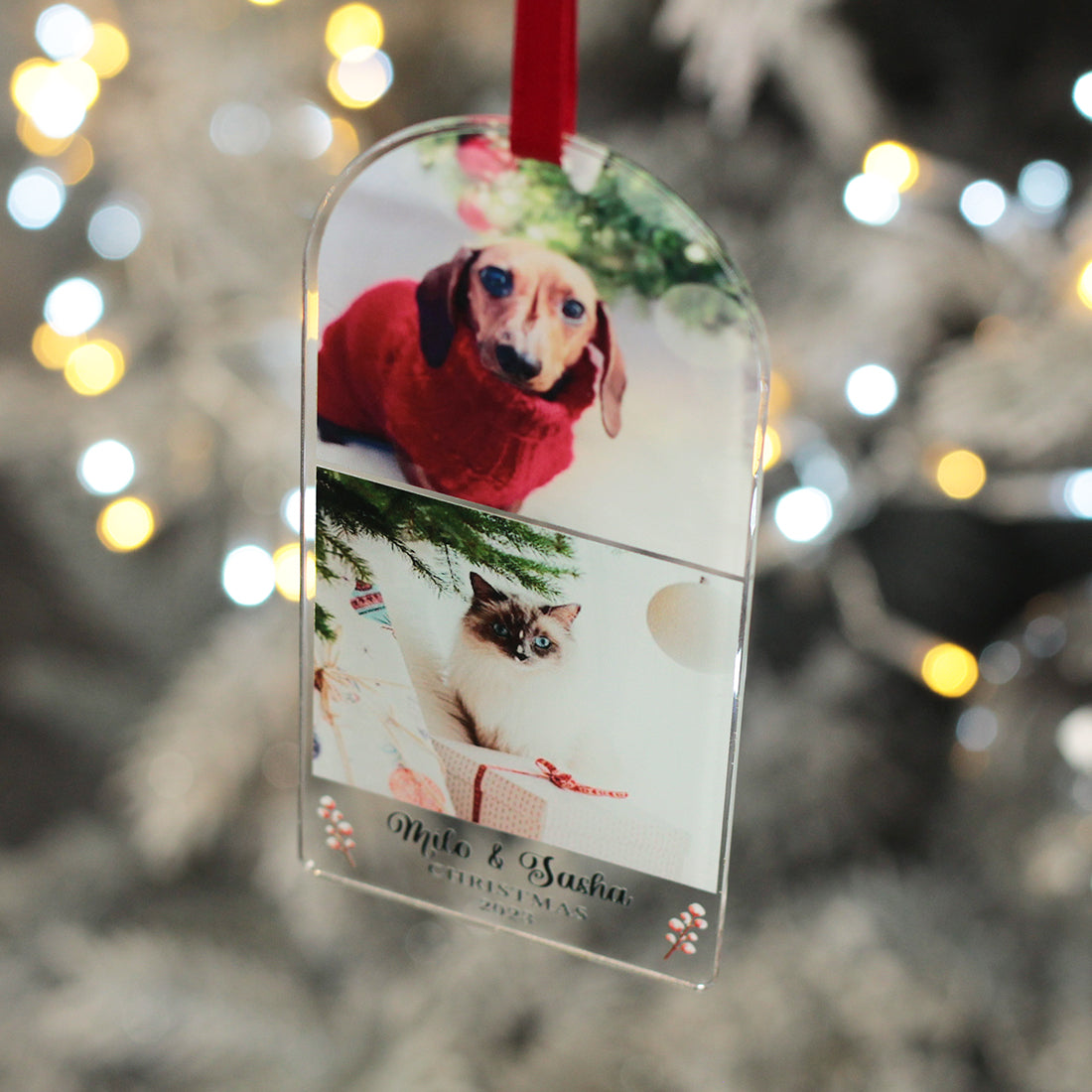 Family Photo Strip Christmas Tree Decoration Bauble-Love Lumi Ltd