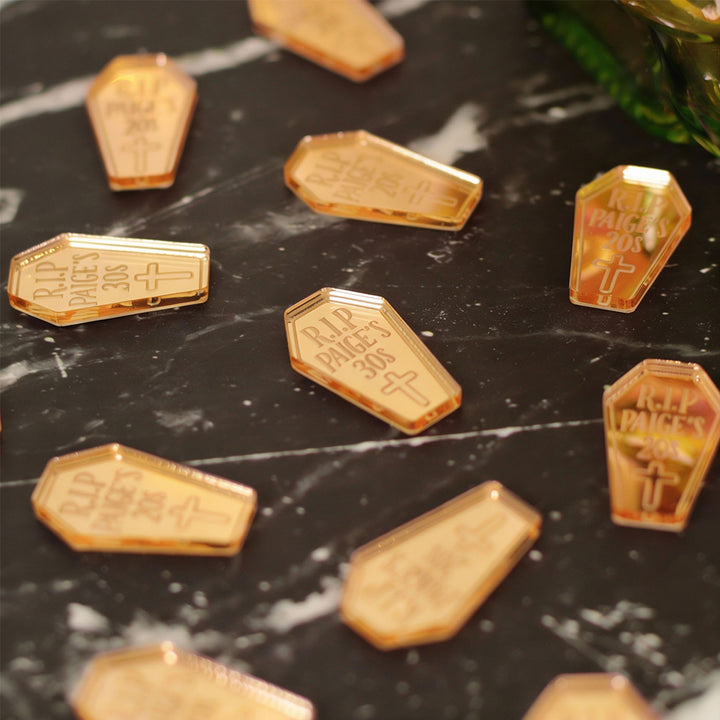 RIP to my 20s 30s 40s Birthday Party Coffin Table Scatter Confetti Decorations