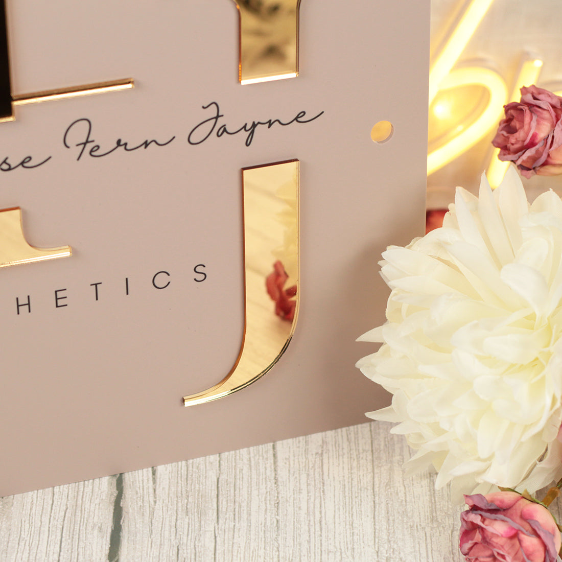 Custom Acrylic Branded Business Wall Sign with 3D mirror details