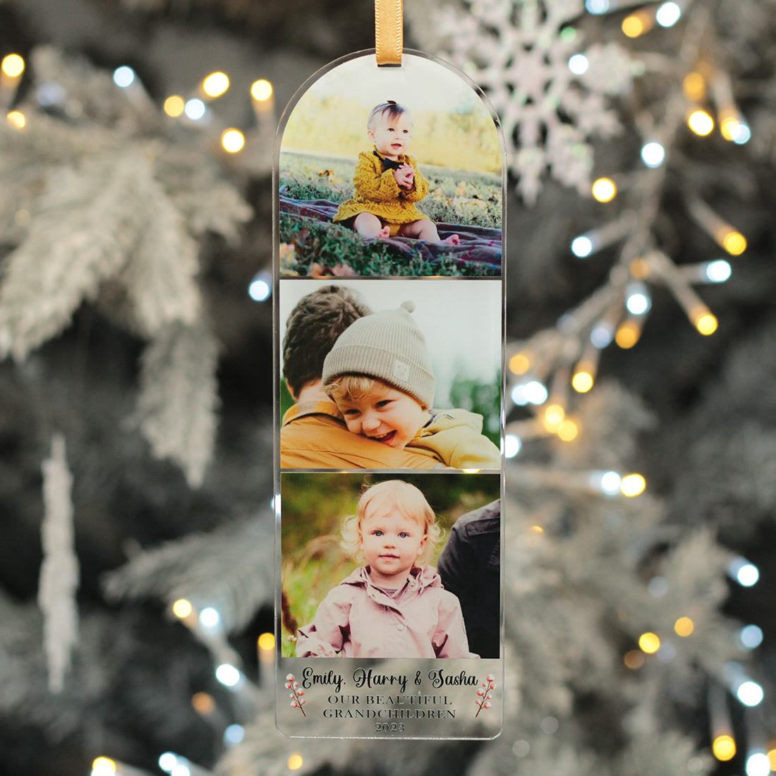 Family Photo Strip Christmas Tree Decoration Bauble-Love Lumi Ltd