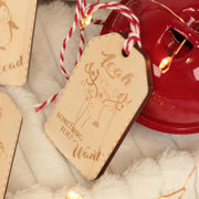 Personalised set of 5 Christmas animals 'something you' gift ideas wooden tags