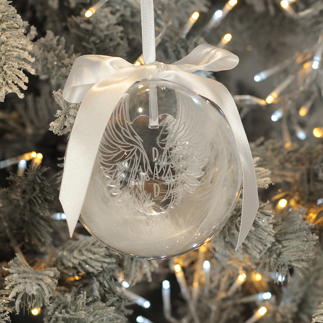 Angel Wings Memorial Christmas Tree Bauble Decoration-Love Lumi Ltd