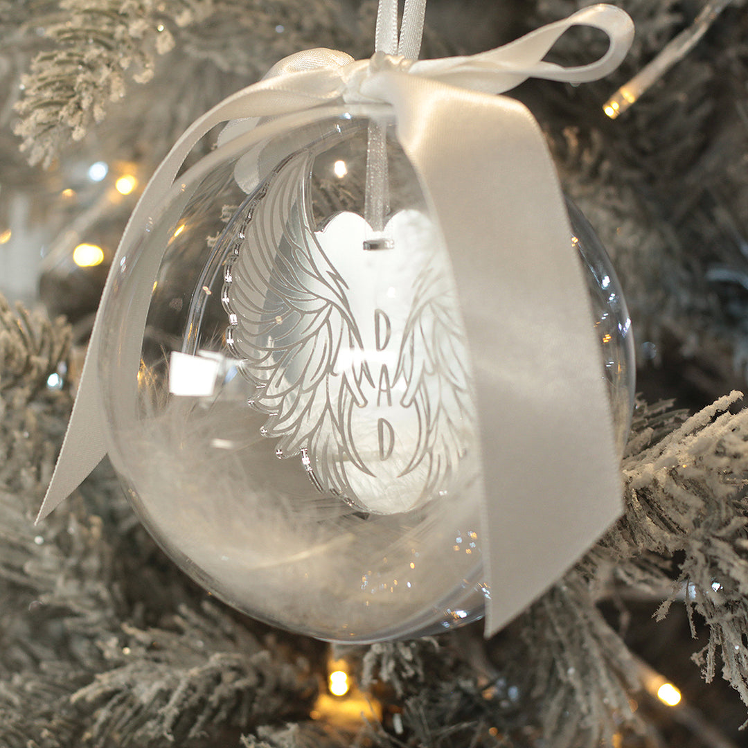 Angel Wings Memorial Christmas Tree Bauble Decoration-Love Lumi Ltd