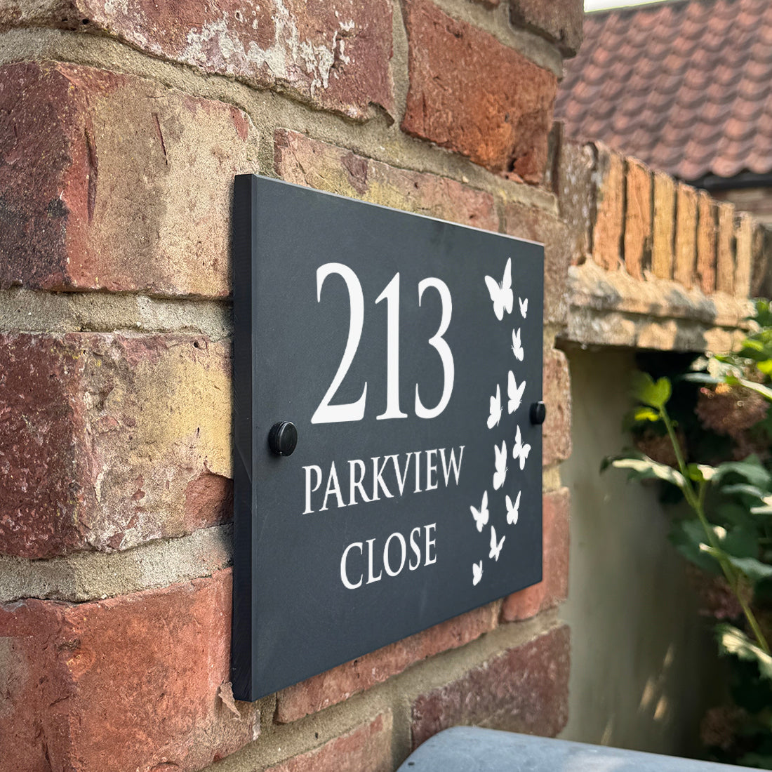 Butterfly Slate House Number or Name Wall Mounted Sign