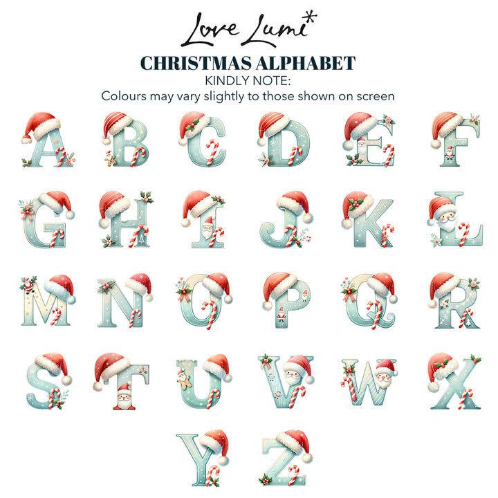 Personalised Large Christmas Alphabet Cotton Santa Gift Sack-Love Lumi Ltd