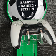 Personalised Wall Mounted Football Controller and Headset Holder Gaming Display