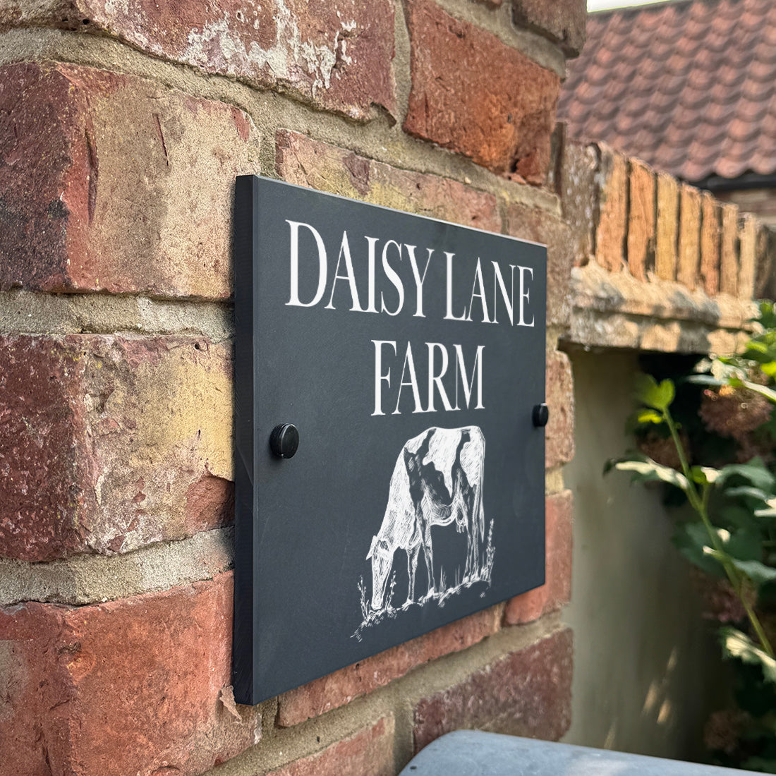 Dairy Farm Cow Slate House Number or Name Wall Mounted Sign