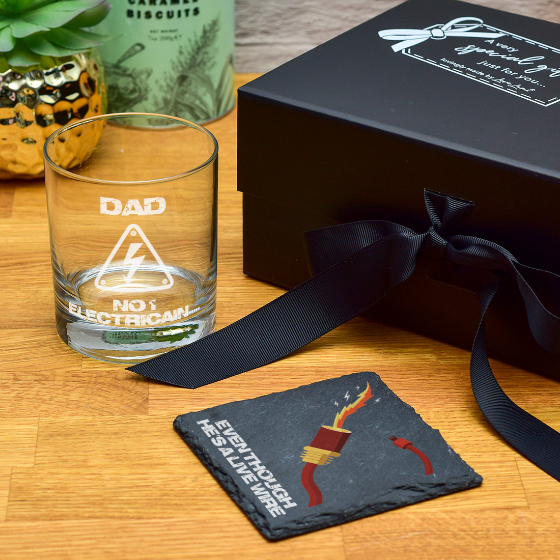 Electrician Occupation Whiskey Glass Tumbler Gift Set