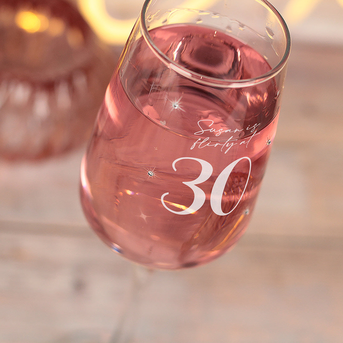 30th Birthday Diamante Embellished Champagne Flute