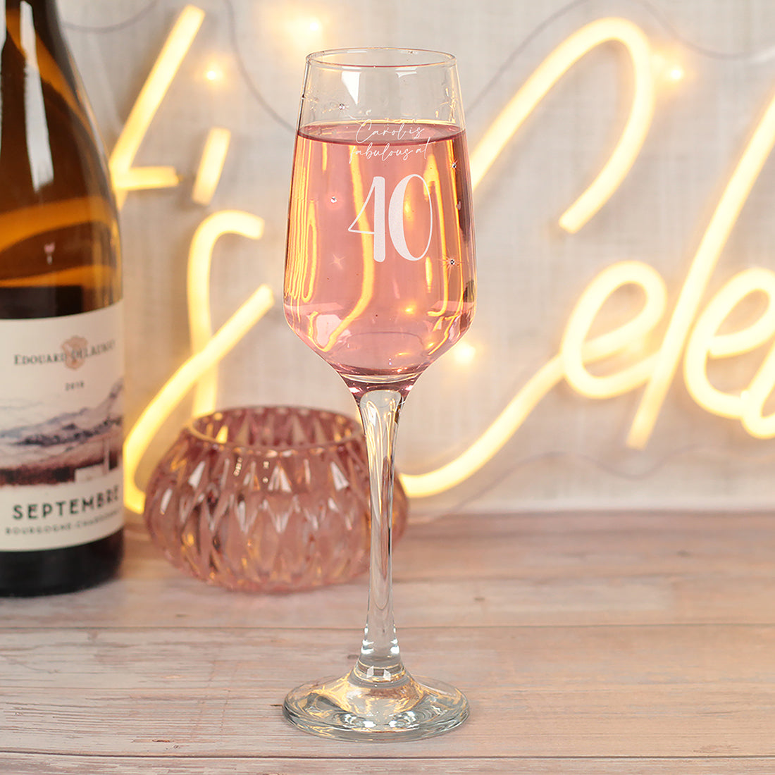 40th Birthday Diamante Embellished Champagne Flute