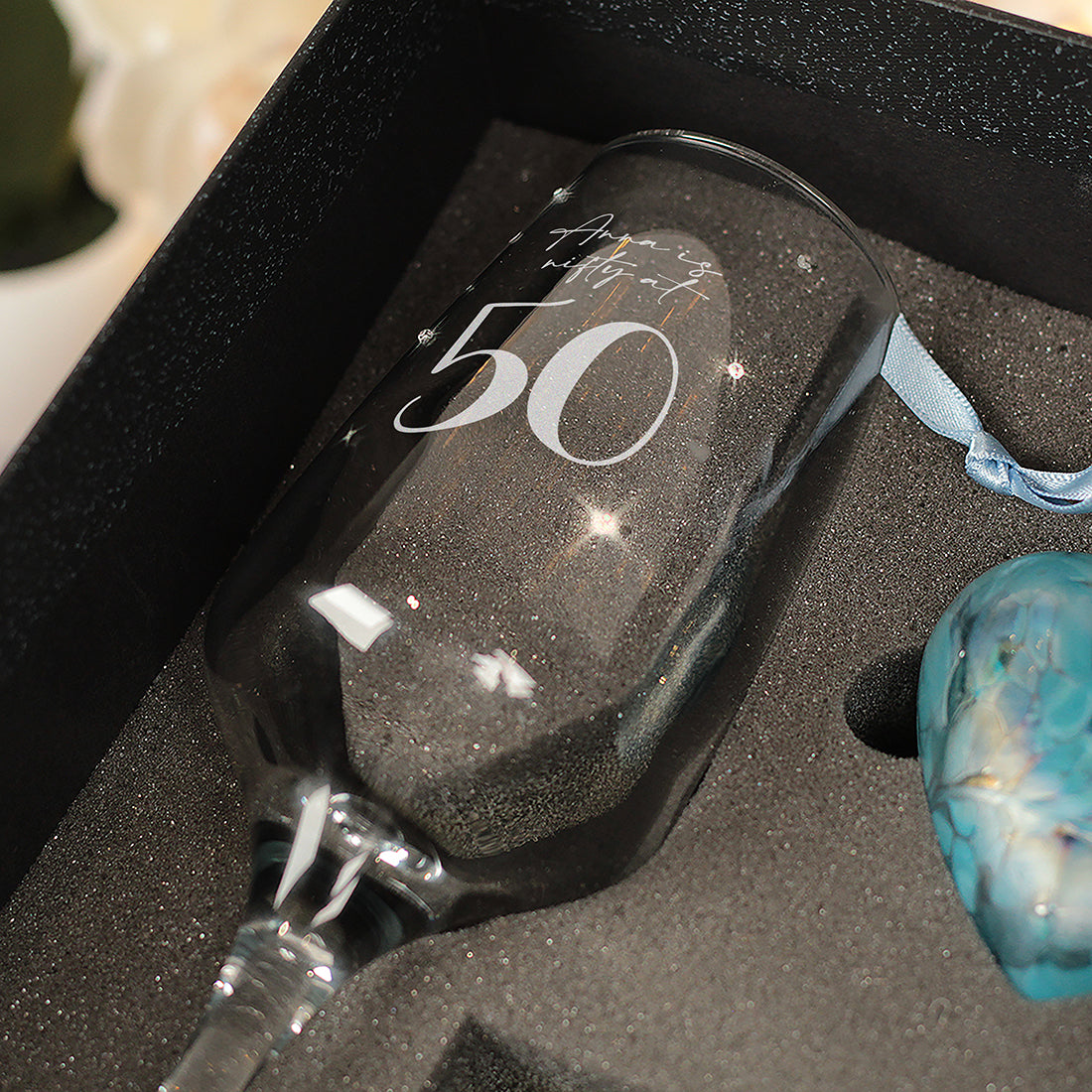 50th Birthday Diamante Embellished Champagne Flute