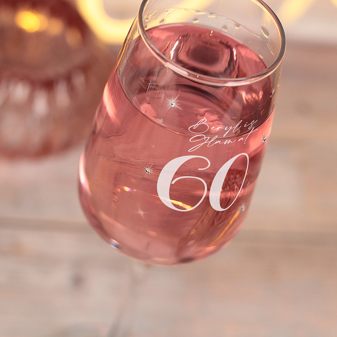 60th Birthday Diamante Embellished Champagne Flute