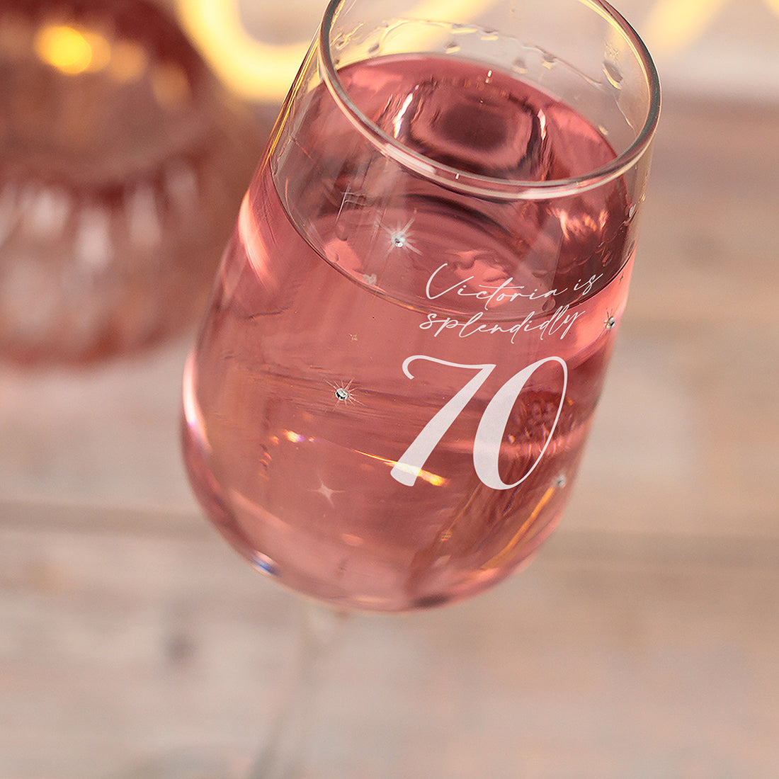 70th Birthday Diamante Embellished Champagne Flute