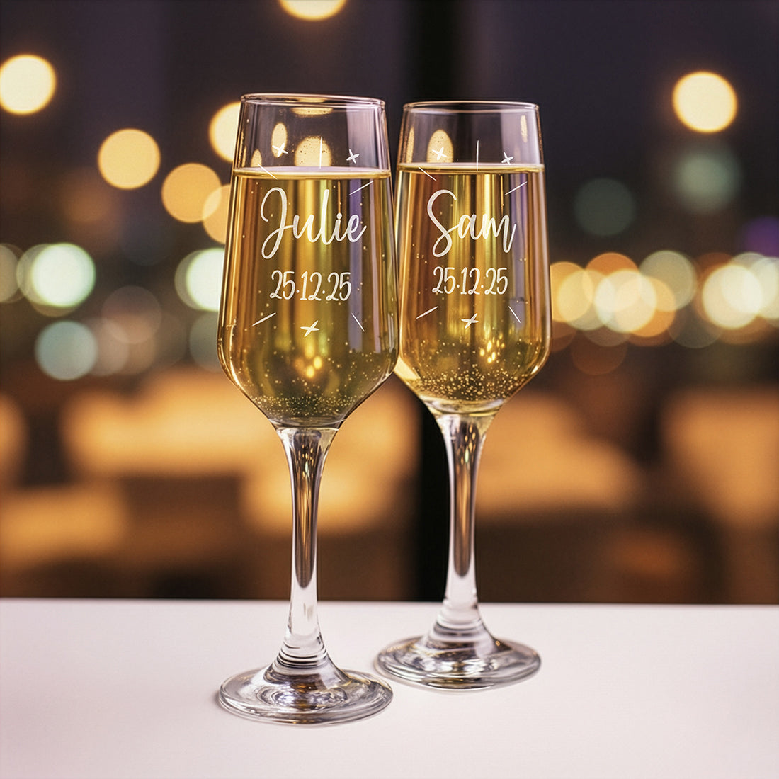 Engagement Champagne Flutes and Bottle Butler Gift Set