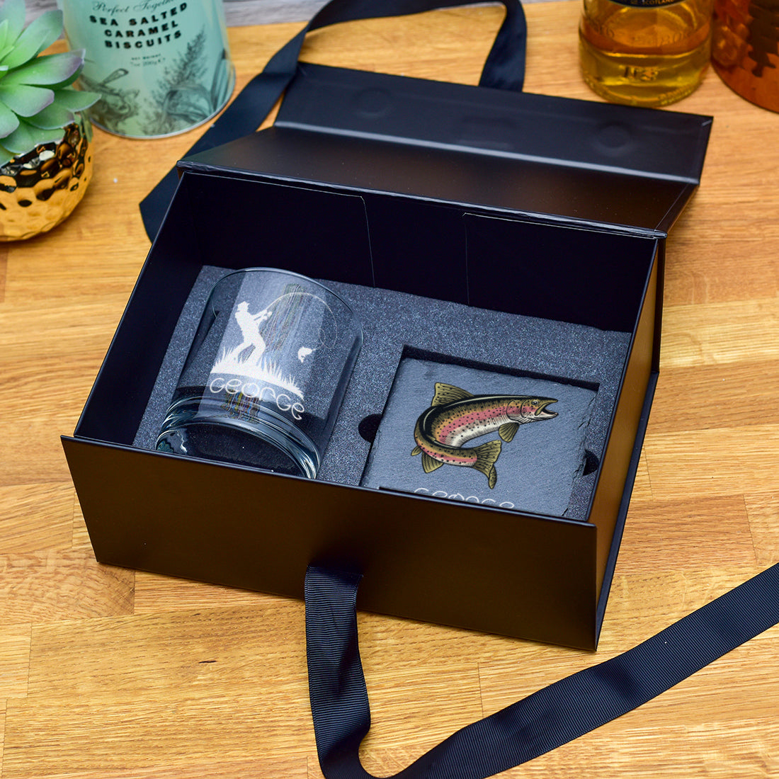 Fisherman Whiskey Glass Tumbler Gift Set
