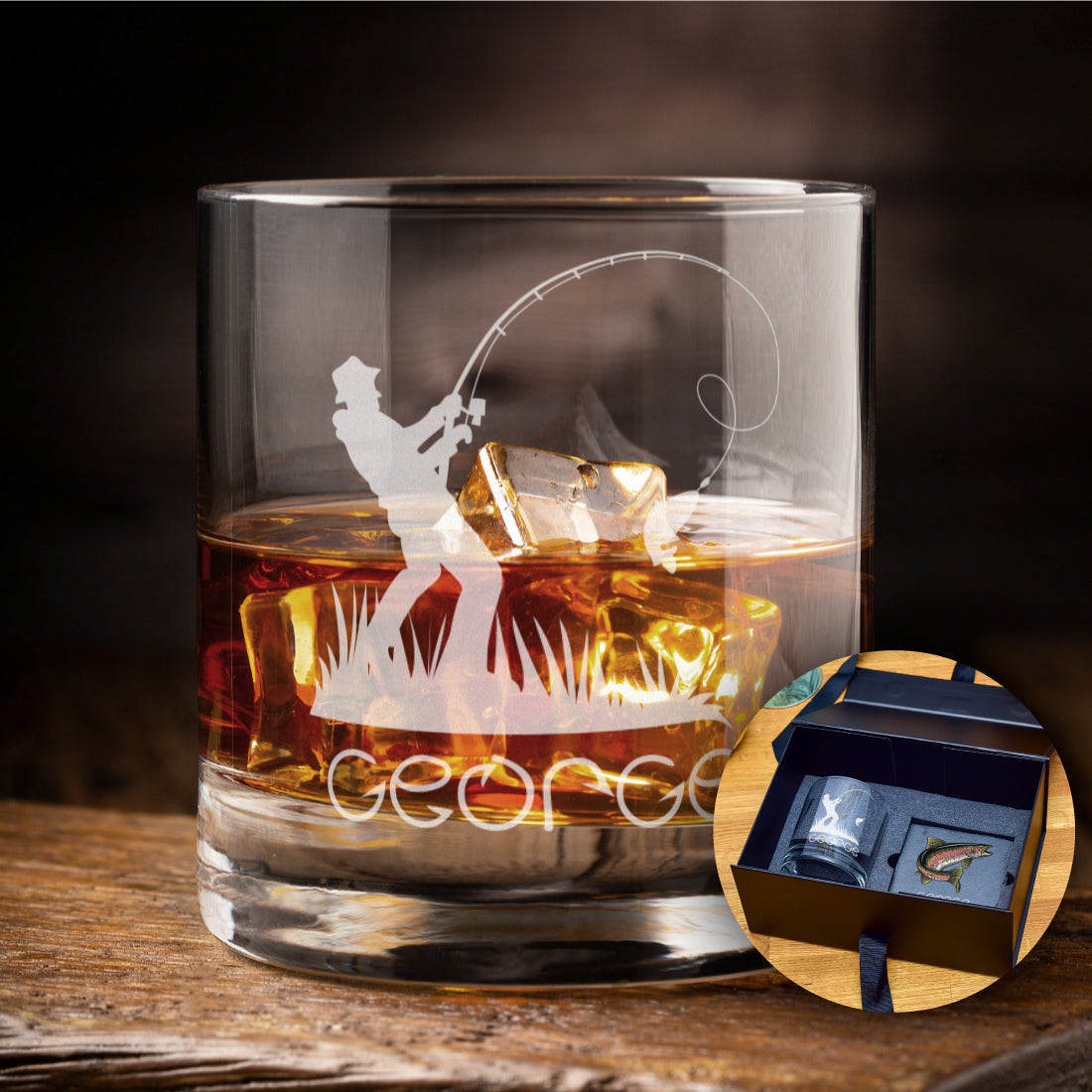 Fisherman Whiskey Glass Tumbler