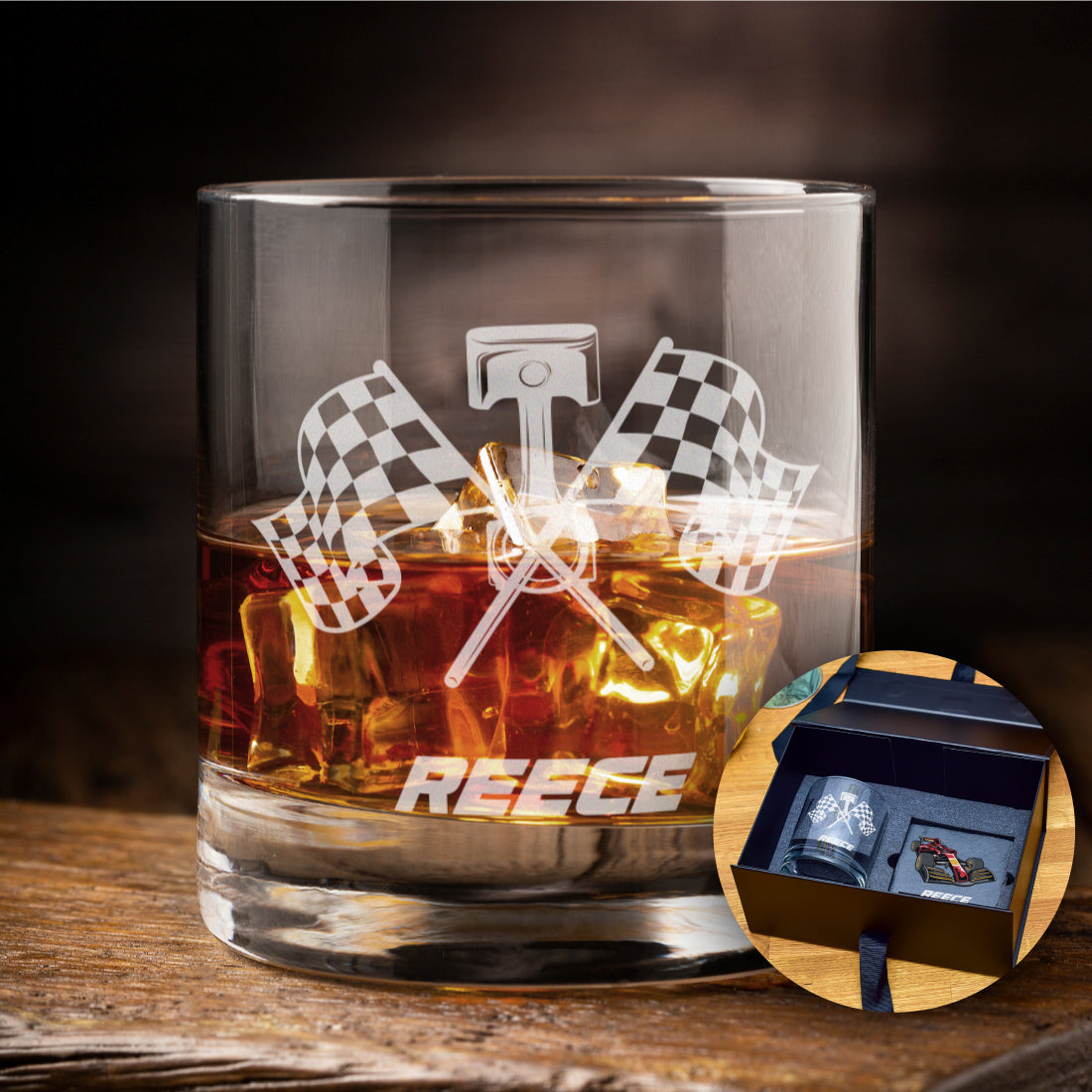 Racing Car Whiskey Glass Tumbler
