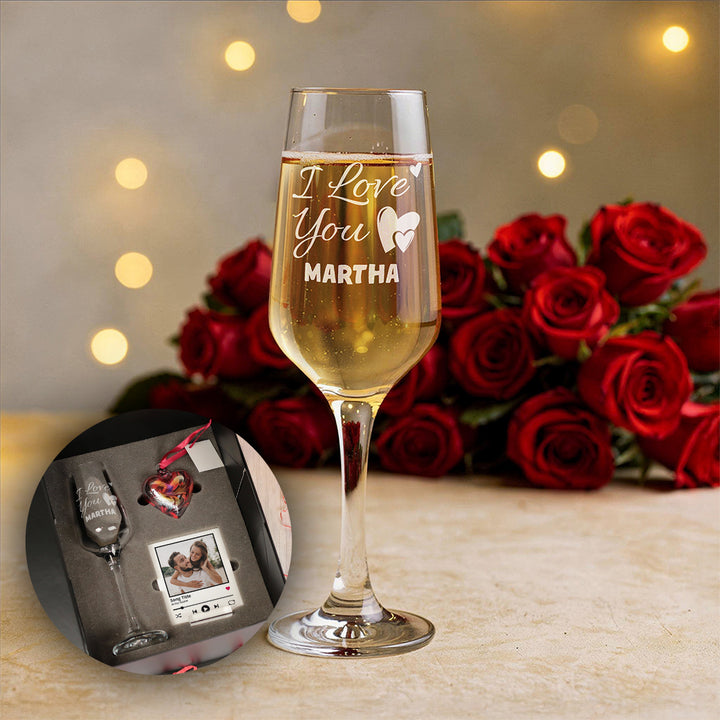 Personalised "I Love You" Champagne Flute