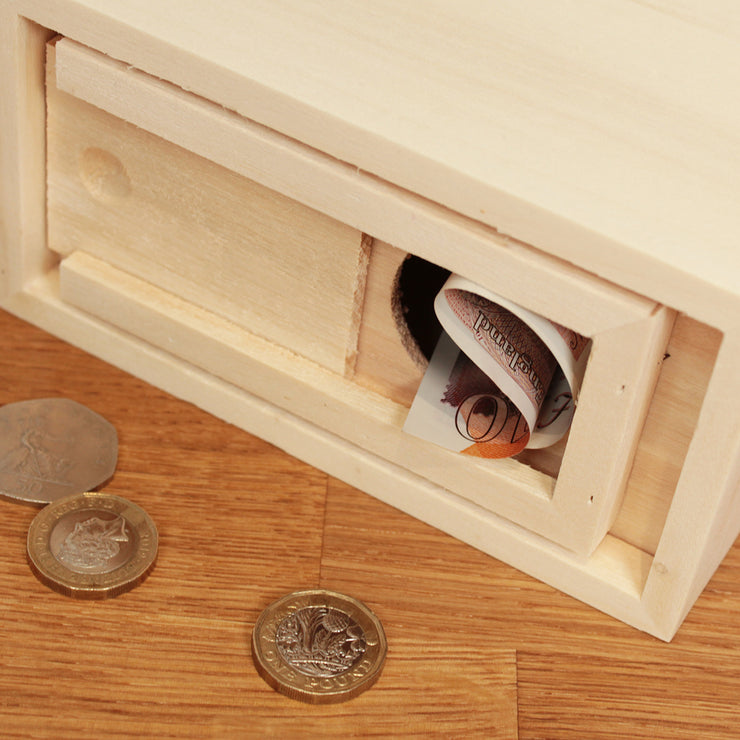 Dinosaur Engraved Wooden Money Saving Box Piggy Bank
