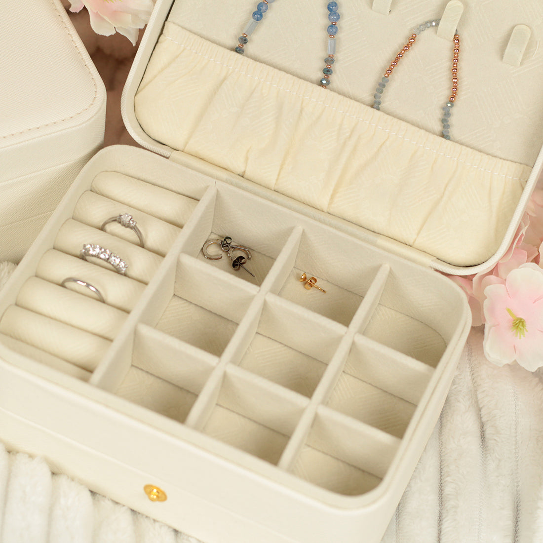 Wildflower Two-Layer Jewellery Storage Box with Mirror