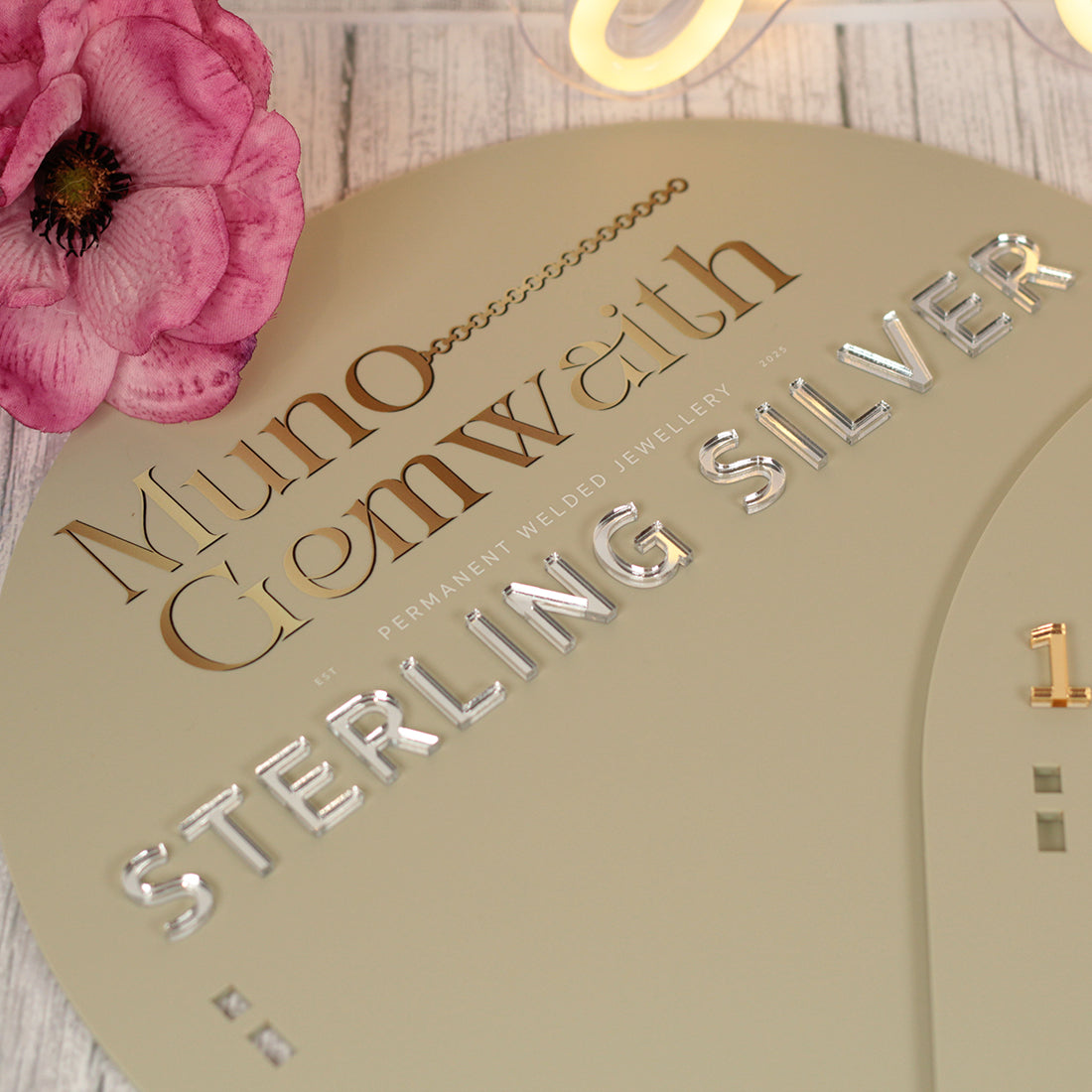 Custom Branded 3D Acrylic Permanent Jewellery Display Sign