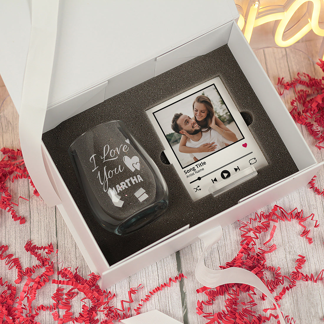 Personalised "I love You" Stemless Glass