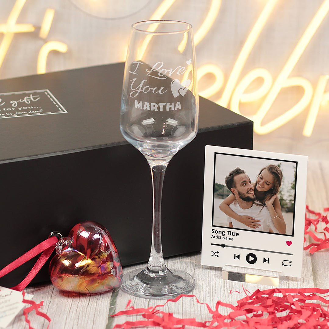 Personalised "I Love You" Champagne Flute