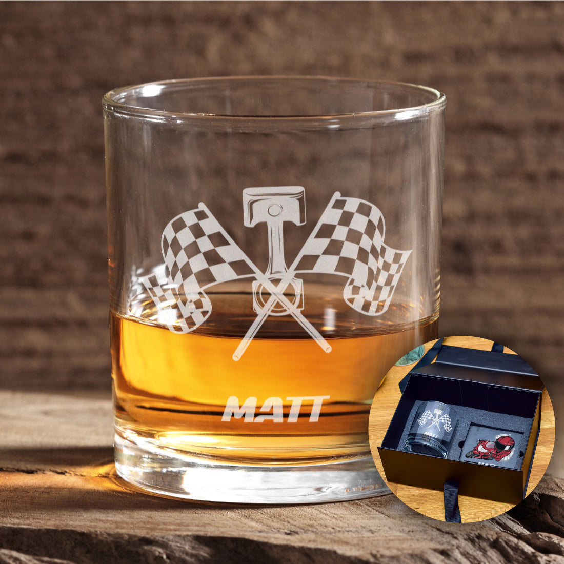 Motorcycle Racing Whiskey Glass Tumbler