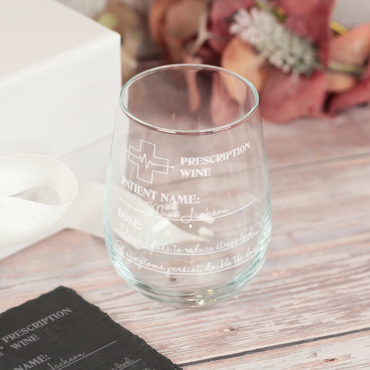 Personalised Prescription Stemless Glass