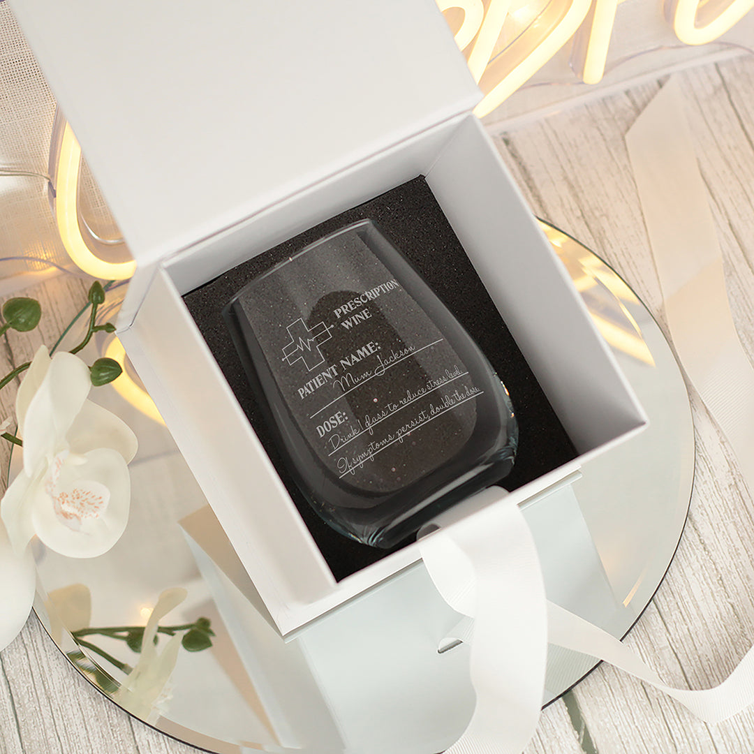 Personalised Prescription Stemless Glass