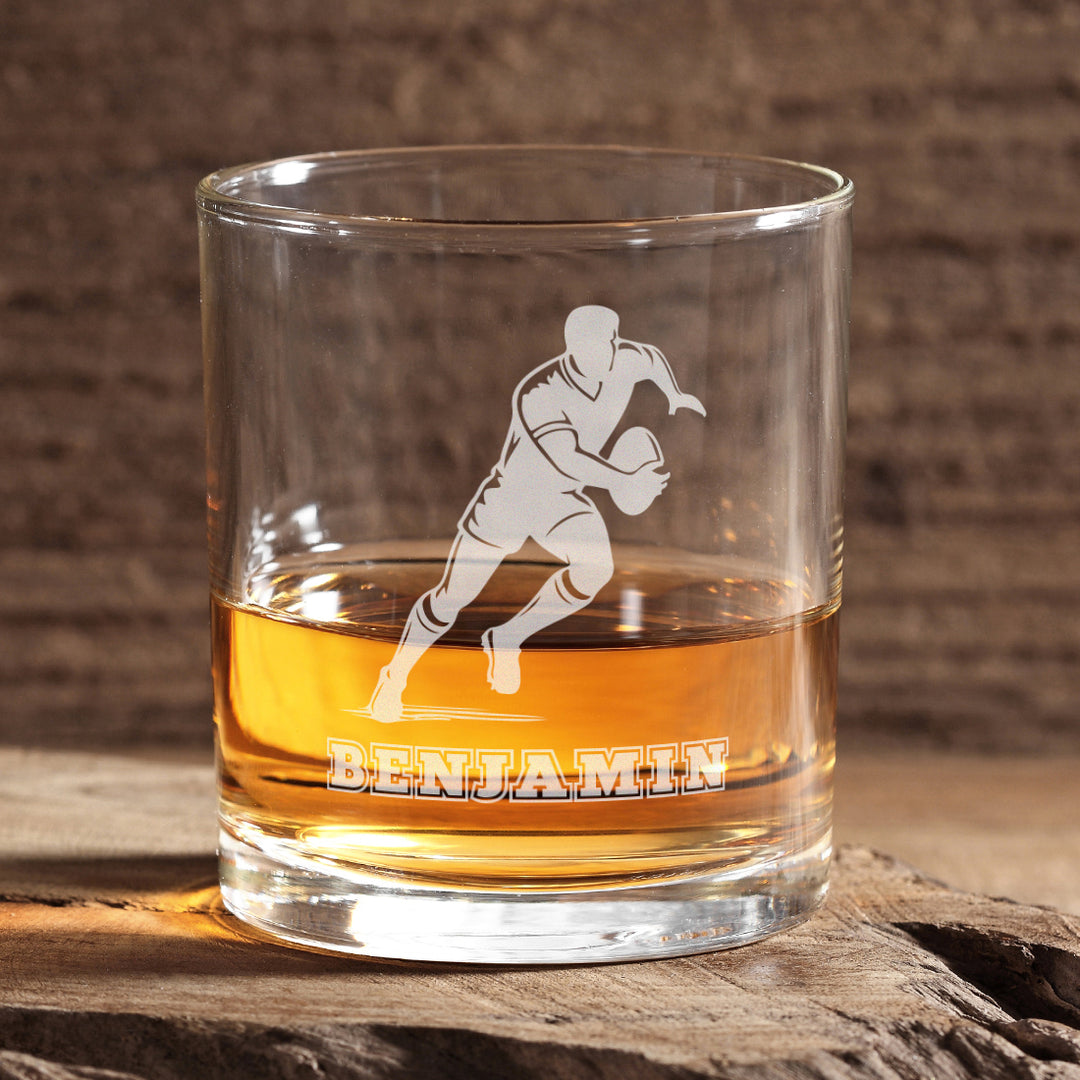 Rugby Player Whiskey Glass Tumbler