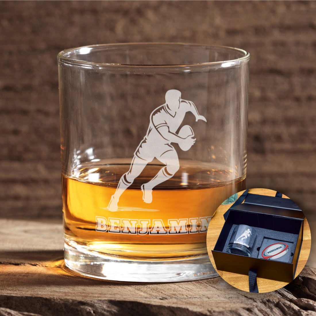 Rugby Player Whiskey Glass Tumbler