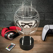 Racing Helmet Neon Light Up Gaming Headphone Stand