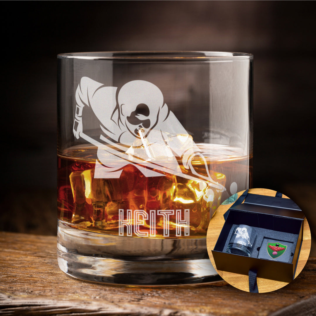 Snooker Player Whiskey Glass Tumbler