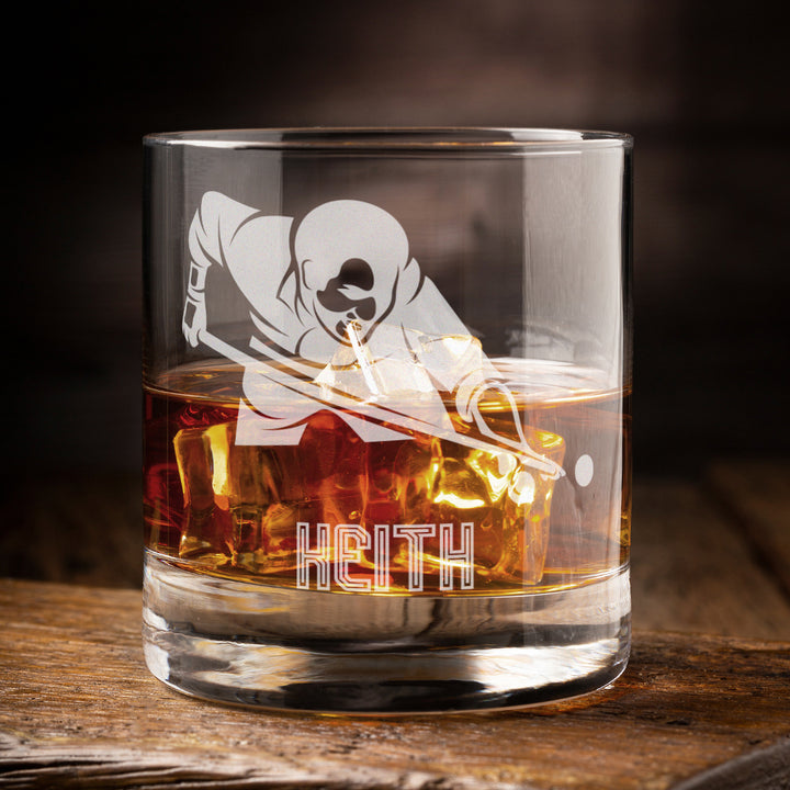 Snooker Player Whiskey Glass Tumbler