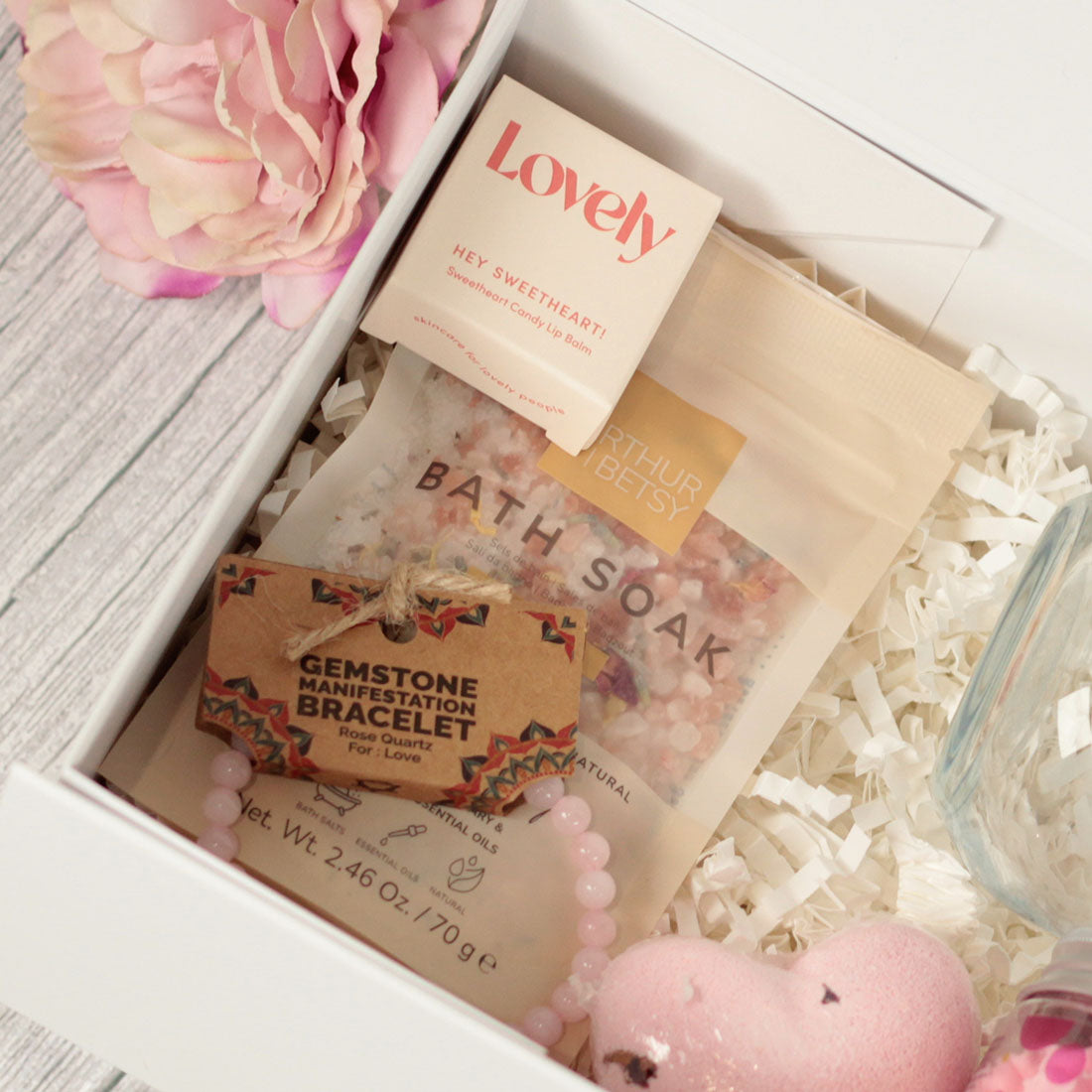 Personalised Stemless Glass Pretty in Pink Pamper Gift Box