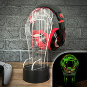 Space Helmet Neon Light Up Gaming Headphone Stand