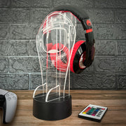 Space Helmet Neon Light Up Gaming Headphone Stand