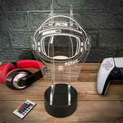 Space Helmet Neon Light Up Gaming Headphone Stand