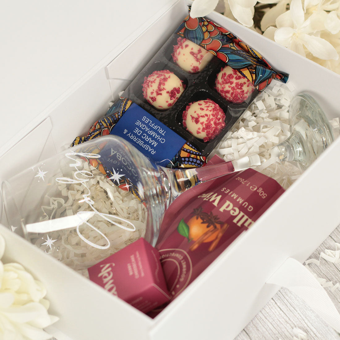Personalised Wine Glass Birthday Treat Gift Box